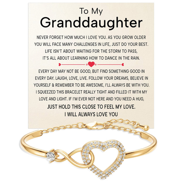 To My Granddaughter Bracelet With Message Card - Love And Light