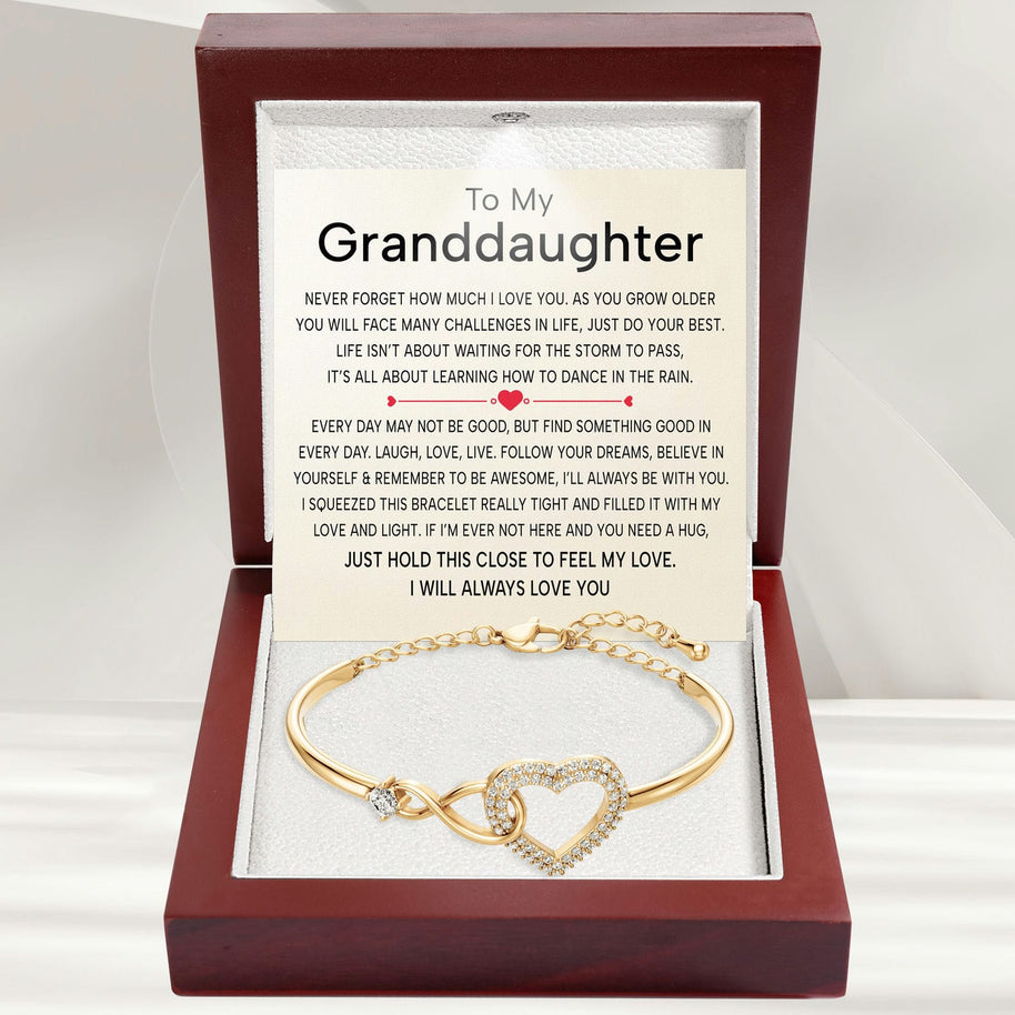 To My Granddaughter Bracelet With Message Card - Love And Light