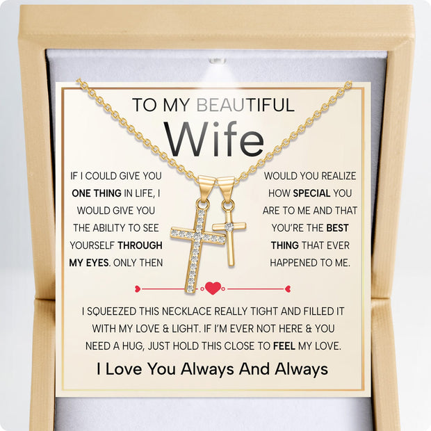 To My Granddaughter Cross Necklace With Heartfelt Message - Unique Jewelry For Granddaughter - Treasured Chapters