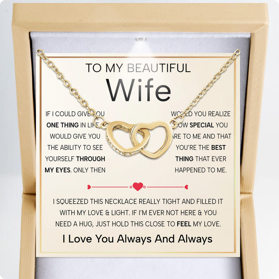 Wife Necklace With Heartfelt Message - Unique Jewelry For Wife - Through My Eyes