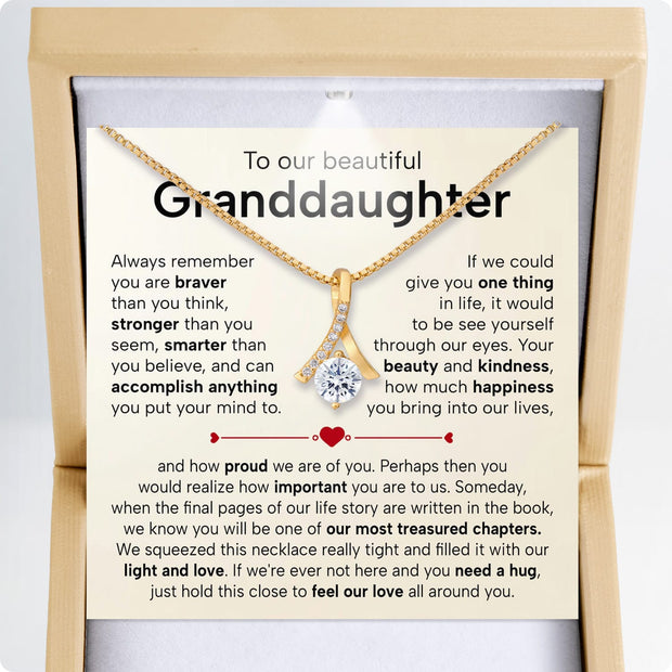 To My Granddaughter Necklace With Heartfelt Message - Unique Jewelry For Granddaughter - Treasured Chapters