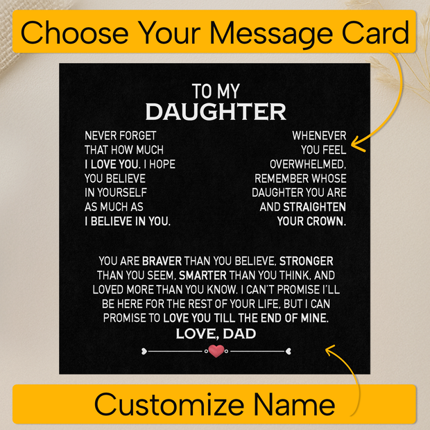 Daughter Necklace from Dad: A Piece of Your Heart for Her