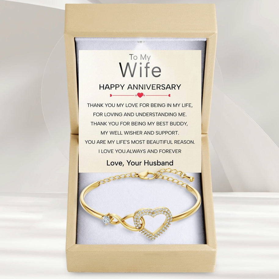 Wife Bracelet With Heartfelt Message - Unique Jewelry For Wife - Always And Forever