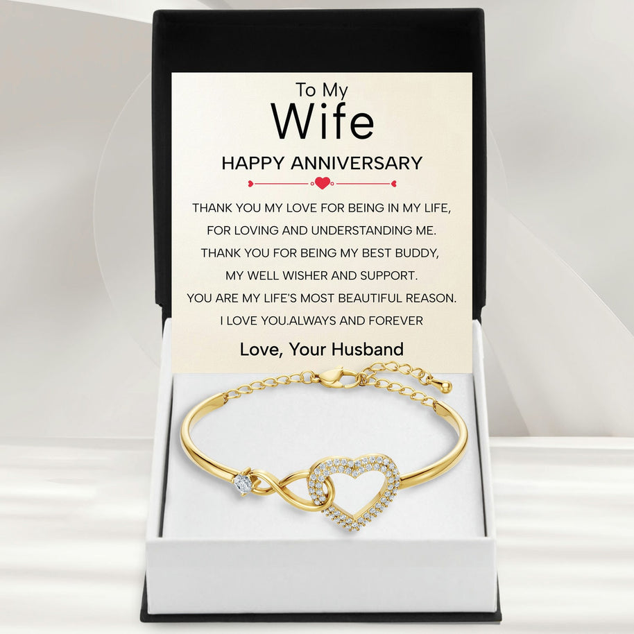 Wife Bracelet With Heartfelt Message - Unique Jewelry For Wife - Always And Forever