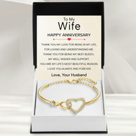 Wife Bracelet With Heartfelt Message - Unique Jewelry For Wife - Always And Forever