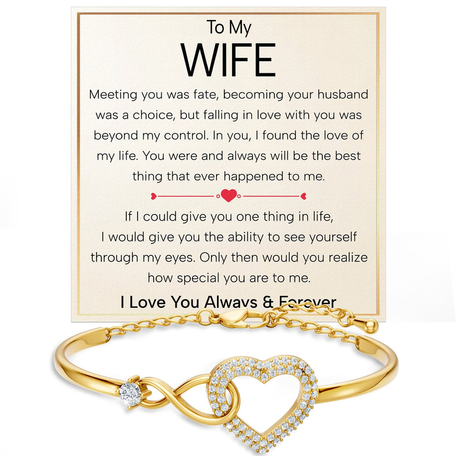 Wife Bracelet With Heartfelt Message - Unique Jewelry For Wife - Falling In Love