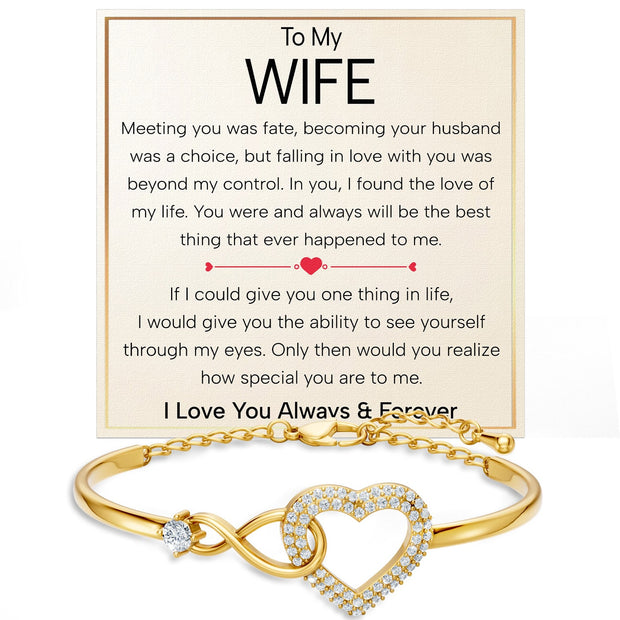 Wife Bracelet With Heartfelt Message - Unique Jewelry For Wife - Falling In Love