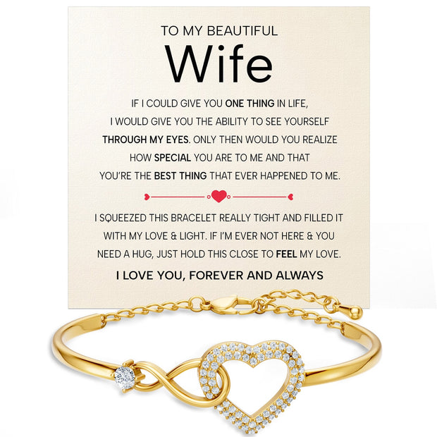 Wife Bracelet With Heartfelt Message - Unique Jewelry For Wife - Feel My Love