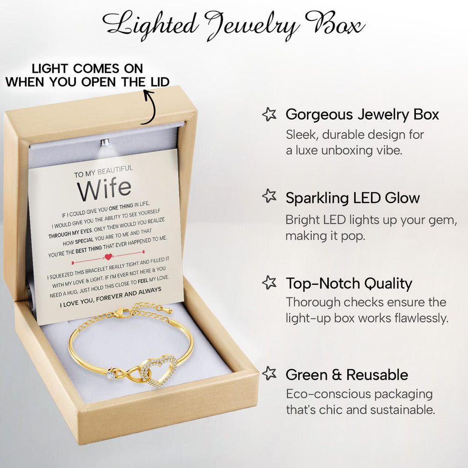 Wife Bracelet With Heartfelt Message - Unique Jewelry For Wife - Feel My Love