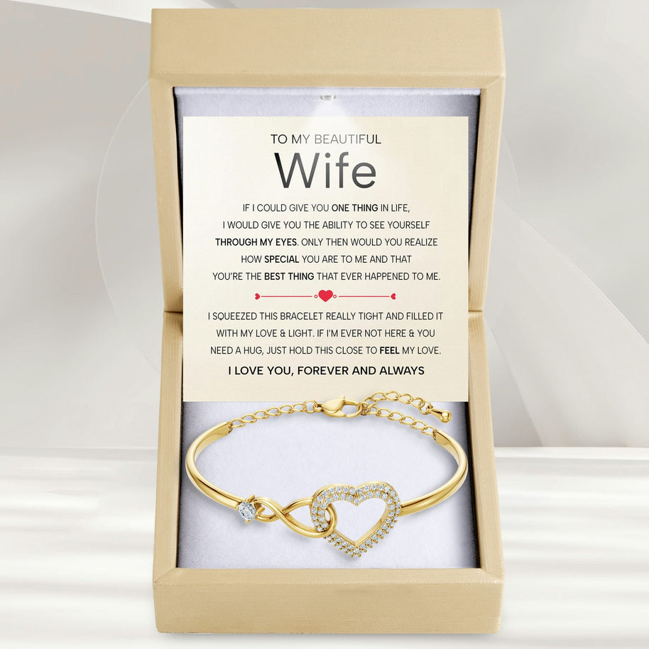 Wife Bracelet With Heartfelt Message - Unique Jewelry For Wife - Feel My Love