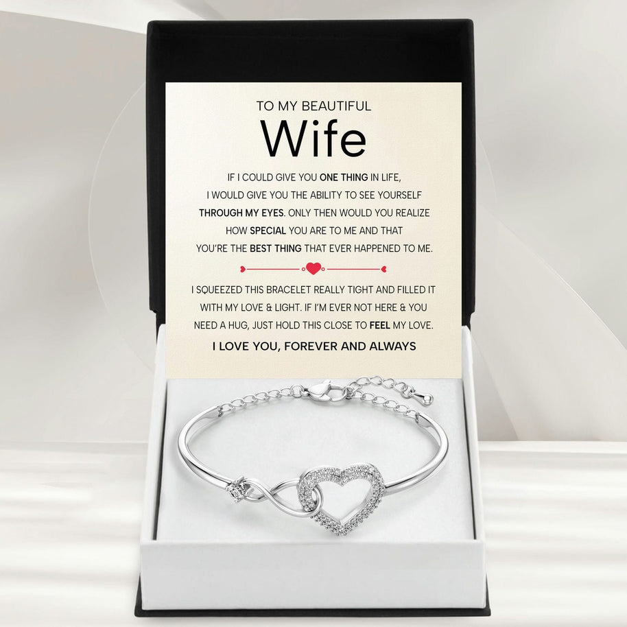 Wife Bracelet With Heartfelt Message - Unique Jewelry For Wife - Feel My Love