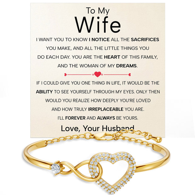 Wife Bracelet With Heartfelt Message - Unique Jewelry For Wife - Woman Of My Dreams