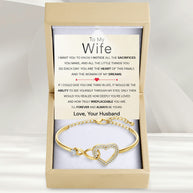 Wife Bracelet With Heartfelt Message - Unique Jewelry For Wife - Woman Of My Dreams