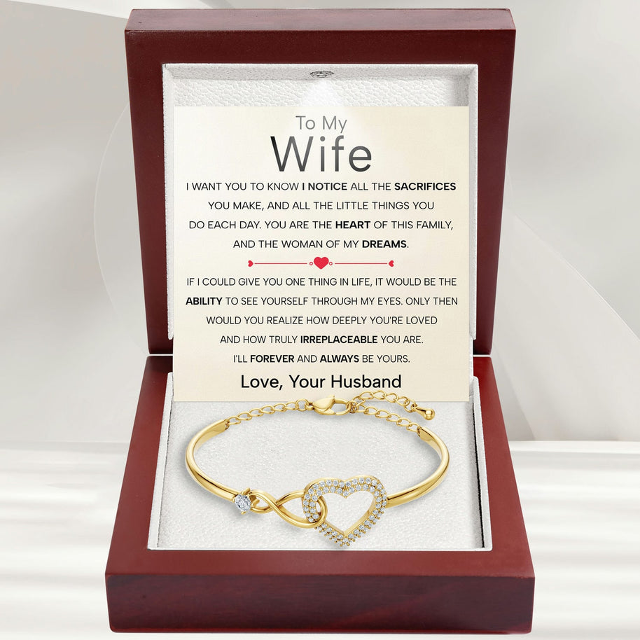 Wife Bracelet With Heartfelt Message - Unique Jewelry For Wife - Woman Of My Dreams