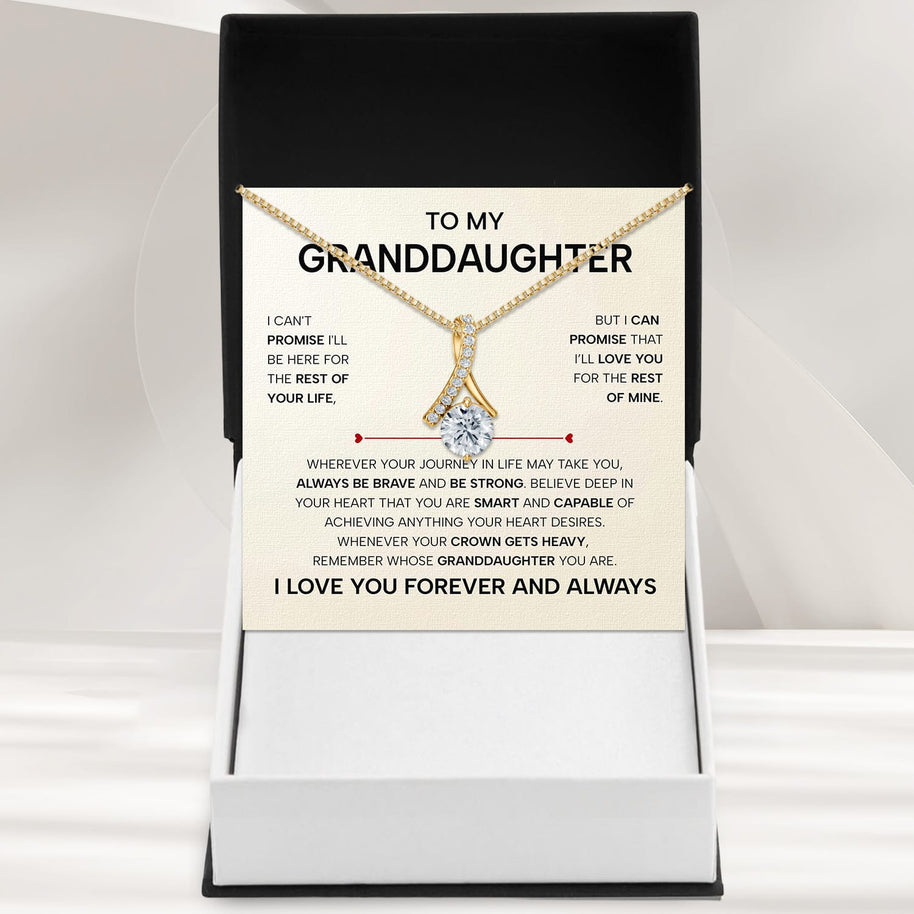 To My Granddaughter Necklace With Heartfelt Message - Unique Jewelry For Granddaughter - Always Be Brave