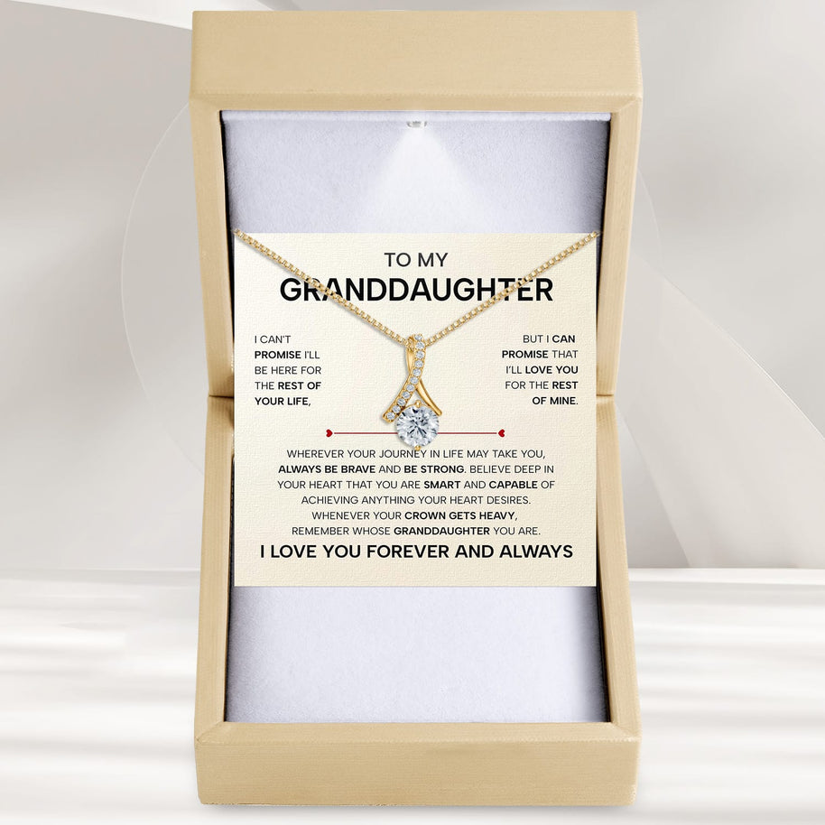 To My Granddaughter Necklace With Heartfelt Message - Unique Jewelry For Granddaughter - Always Be Brave