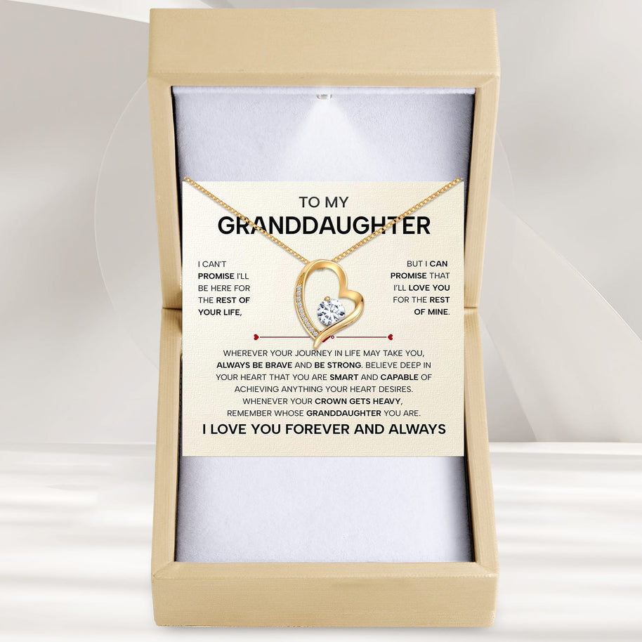 To My Granddaughter Necklace With Heartfelt Message - Unique Jewelry For Granddaughter - Always Be Brave