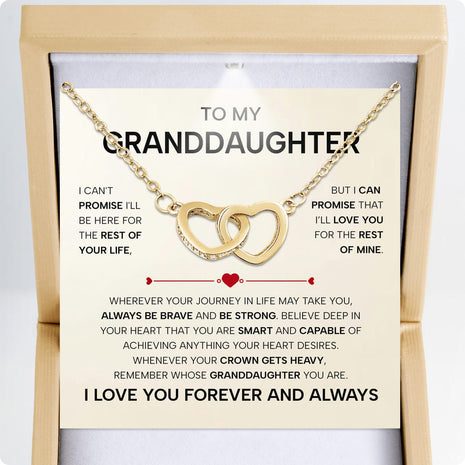 To My Granddaughter Necklace With Heartfelt Message - Unique Jewelry For Granddaughter - Always Be Brave
