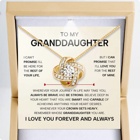 To My Granddaughter Necklace With Heartfelt Message - Unique Jewelry For Granddaughter - Always Be Brave