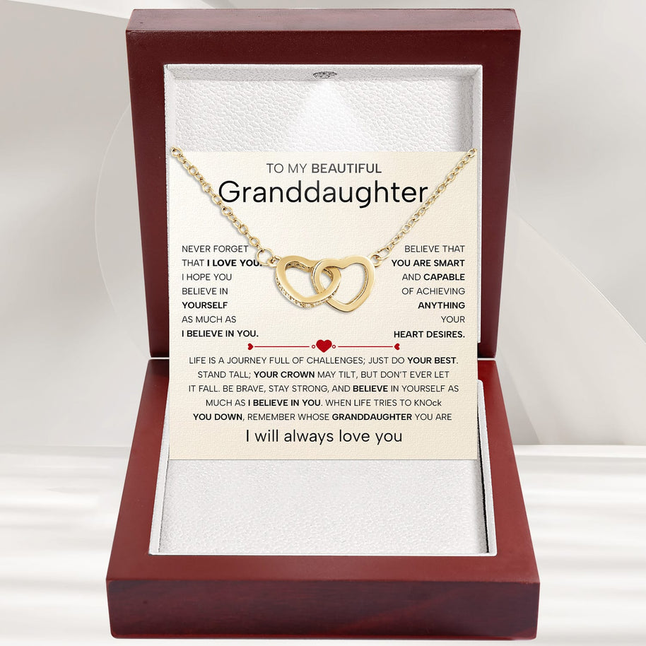 To My Granddaughter Necklace With Heartfelt Message - Unique Jewelry For Granddaughter - Believe In You