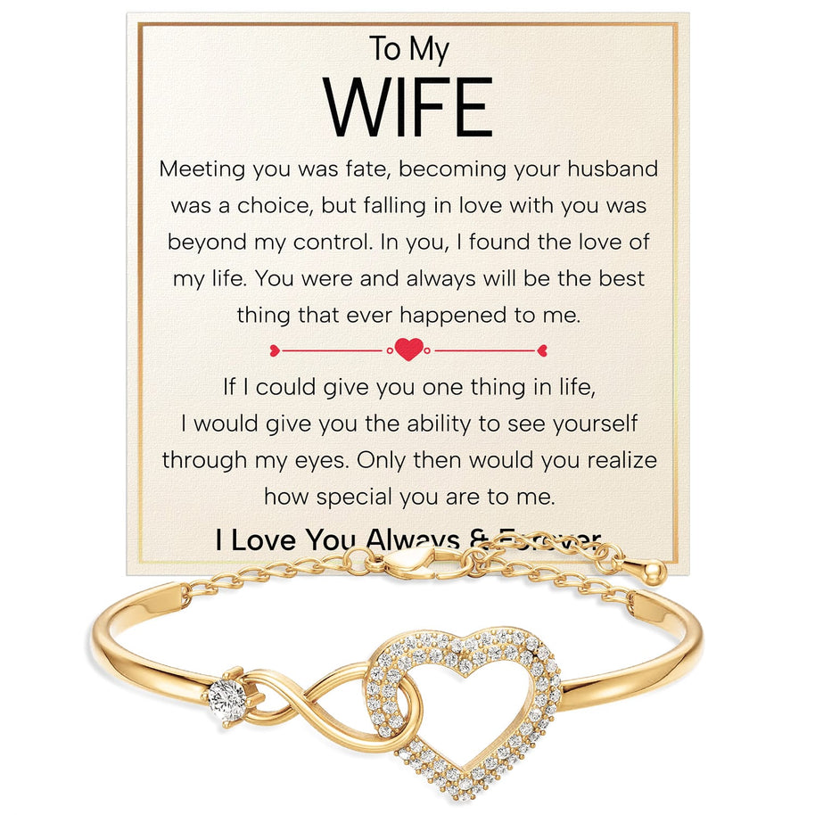 Wife Bracelet With Heartfelt Message - Unique Jewelry For Wife - Falling In Love