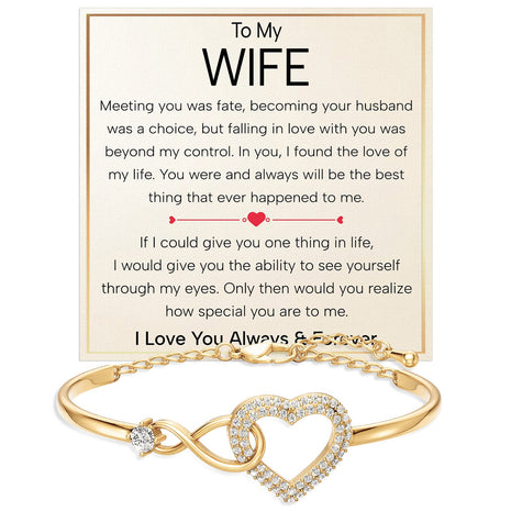 Wife Bracelet With Heartfelt Message - Unique Jewelry For Wife - Falling In Love