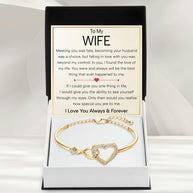 Wife Bracelet With Heartfelt Message - Unique Jewelry For Wife - Falling In Love
