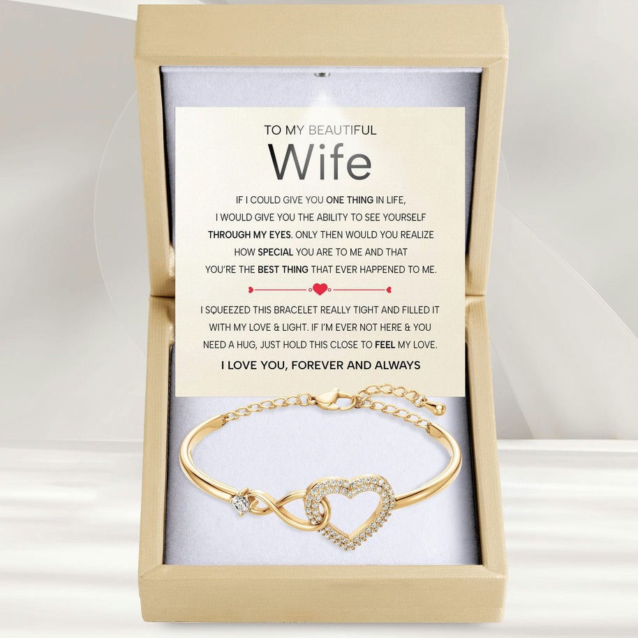 Wife Bracelet With Heartfelt Message - Unique Jewelry For Wife - Feel My Love