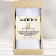 To My Granddaughter Cross Necklace With Heartfelt Message - Unique Jewelry For Granddaughter - Proud of The Girl