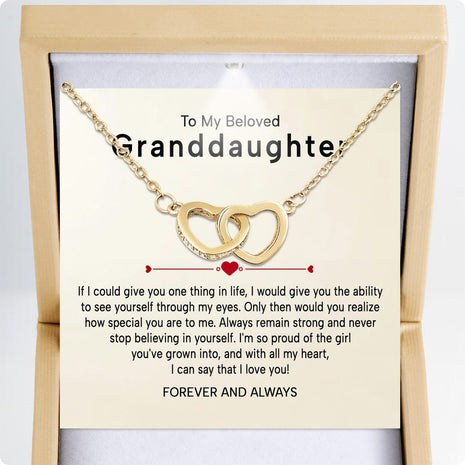 To My Granddaughter Necklace With Heartfelt Message - Unique Jewelry For Granddaughter - Proud of The Girl