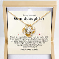 To My Granddaughter Necklace With Heartfelt Message - Unique Jewelry For Granddaughter - Proud of The Girl