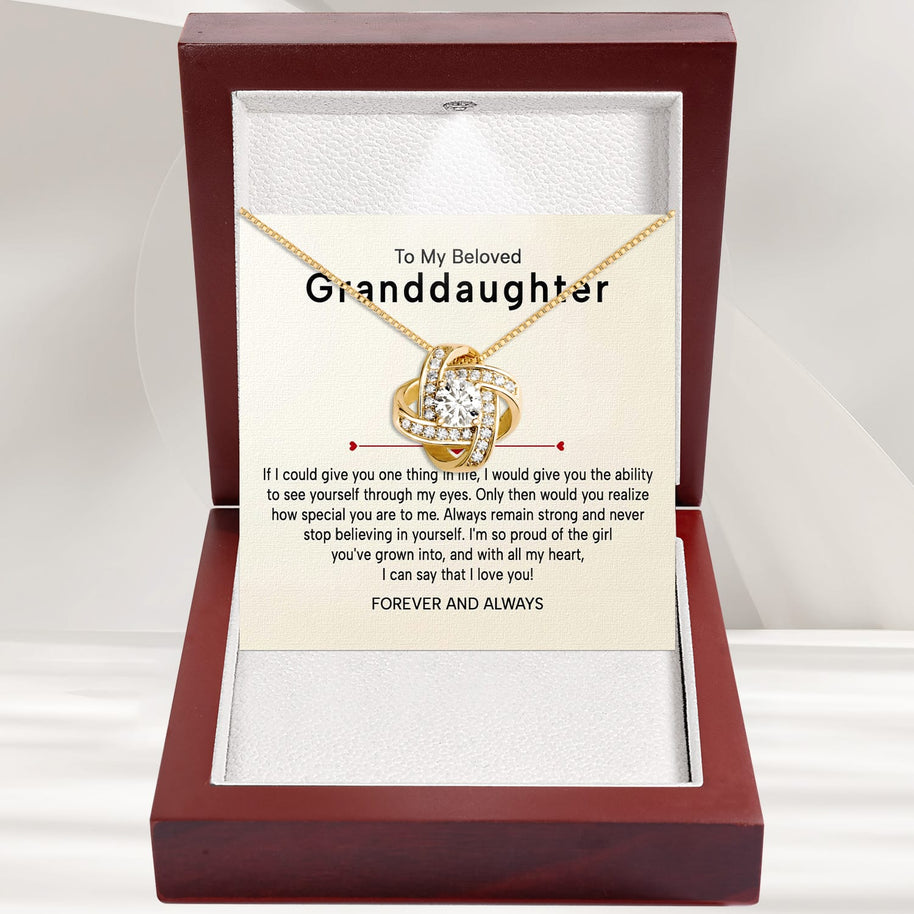 To My Granddaughter Necklace With Heartfelt Message - Unique Jewelry For Granddaughter - Proud of The Girl