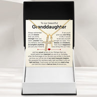 To My Granddaughter Cross Necklace With Heartfelt Message - Unique Jewelry For Granddaughter - Treasured Chapters