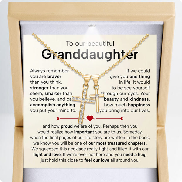 Wife Cross Necklace With Heartfelt Message - Unique Jewelry For Wife - Through My Eyes