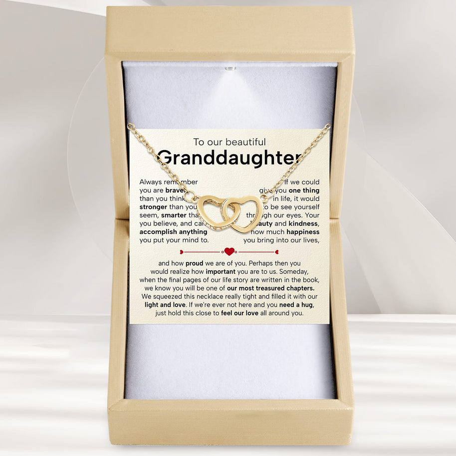 To My Granddaughter Necklace With Heartfelt Message - Unique Jewelry For Granddaughter - Treasured Chapters