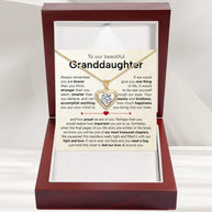 To My Granddaughter Heart Necklace With Heartfelt Message - Unique Jewelry For Granddaughter - Treasured Chapters