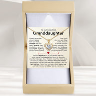 To My Granddaughter Heart Necklace With Heartfelt Message - Unique Jewelry For Granddaughter - Treasured Chapters