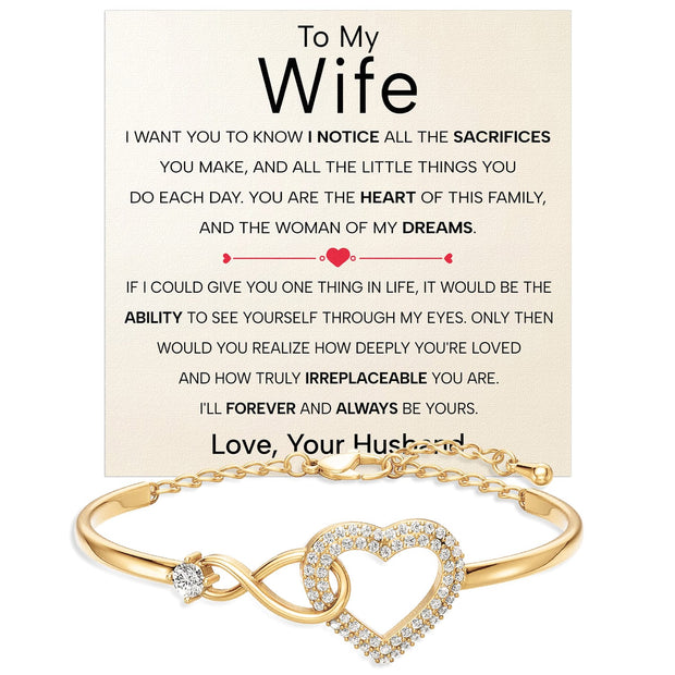Wife Bracelet With Heartfelt Message - Unique Jewelry For Wife - Woman Of My Dreams