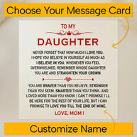 To My Daughter Bracelet From Mom With Message Card - Straighten Your Crown