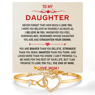 To My Daughter Bracelet From Mom With Message Card - Straighten Your Crown