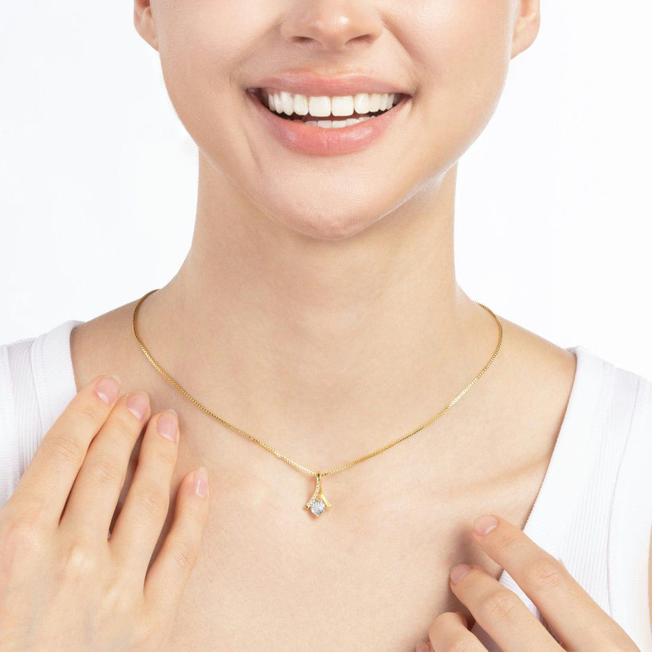 To My Bonus Daughter Necklace  With Heartfelt Message - Unique Jewelry For Bonus Daughter - Brought Us Together