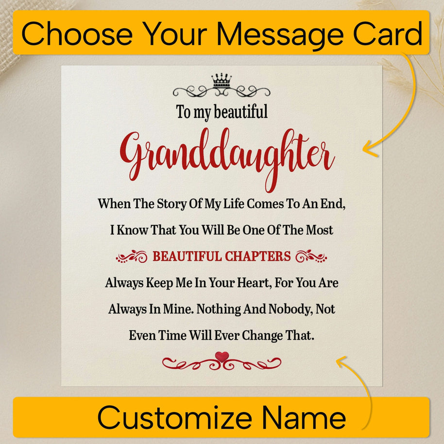 To My Granddaughter Bracelet With Message Card - Beautiful Chapters