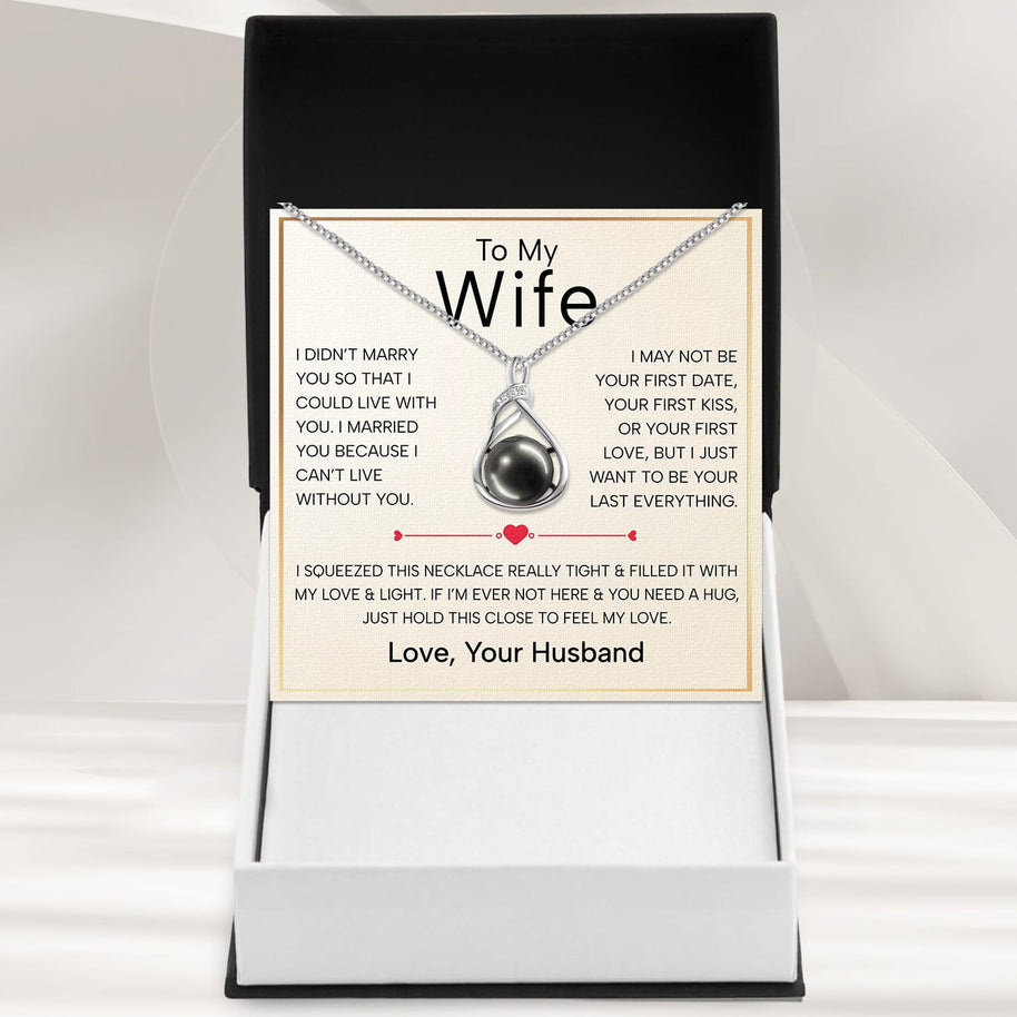 Sparkling Black Pearl Pendant Necklace for Wife – A Gift of Timeless Love - Always And Forever