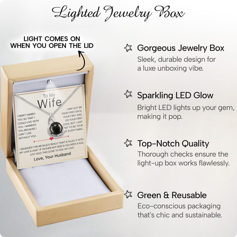 Sparkling Black Pearl Pendant Necklace for Wife – A Gift of Timeless Love - Always And Forever