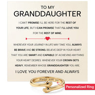 To My Granddaughter With Heartfelt Message - Engraved Hug Ring For Granddaughter -  Always Be Brave