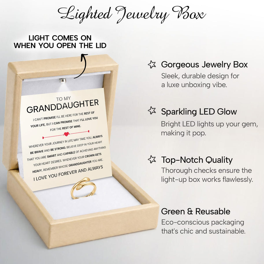 To My Granddaughter With Heartfelt Message - Engraved Hug Ring For Granddaughter -  Always Be Brave