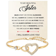 To My Sister Bracelet With Heartfelt Message - Unique Jewelry For Sister - Always Be Connected