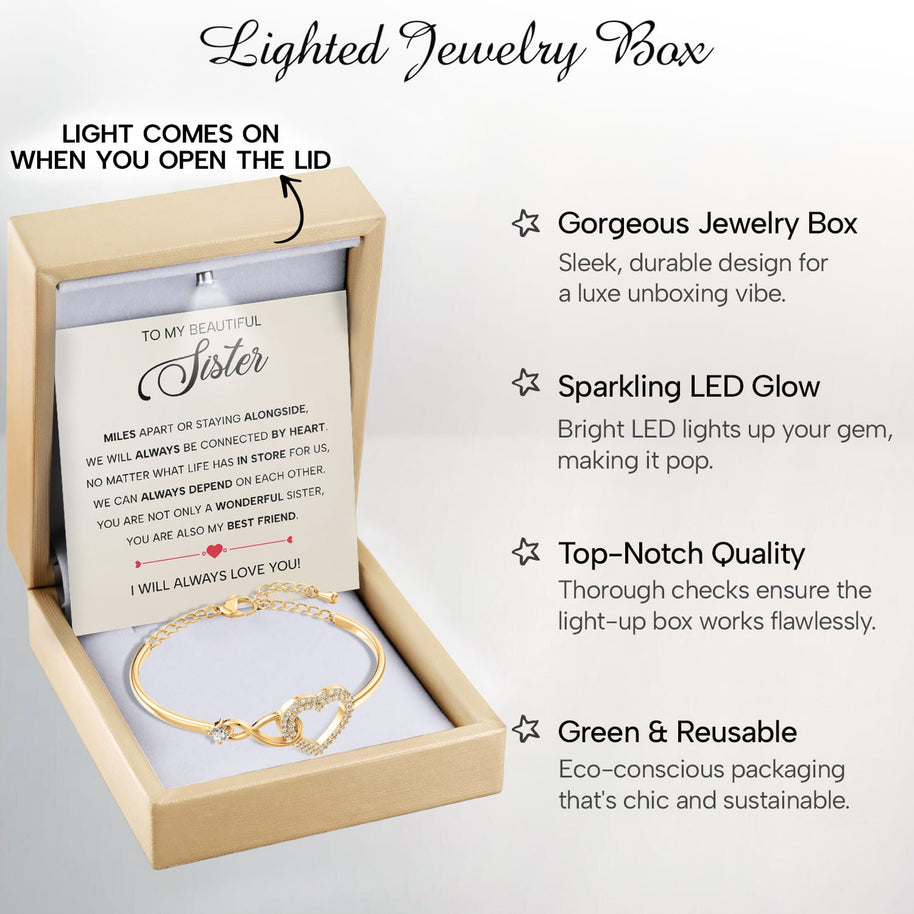 To My Sister Bracelet With Heartfelt Message - Unique Jewelry For Sister - Always Be Connected