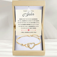 To My Sister Bracelet With Heartfelt Message - Unique Jewelry For Sister - Always Be Connected