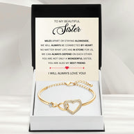 To My Sister Bracelet With Heartfelt Message - Unique Jewelry For Sister - Always Be Connected